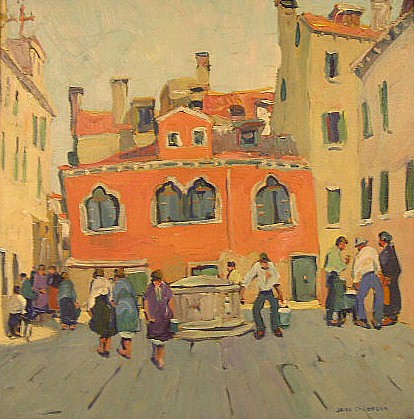 Appraisal: Jane Peterson American - oil on artist's board Mediterranean Town