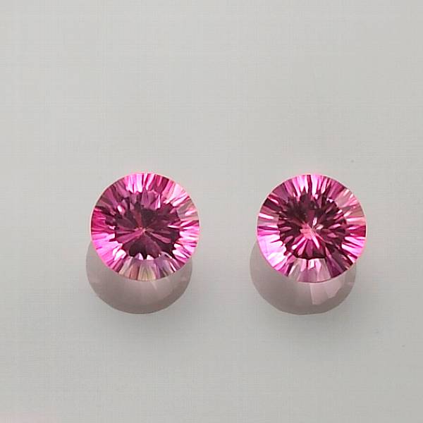 Appraisal: Pair of Pink Topaz Characterized by their bright bubble gum