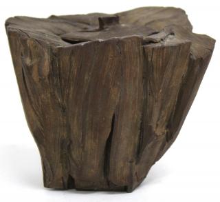 Appraisal: Contemporary Earthenware Ceramic Container Roughly hewn to resemble bark the