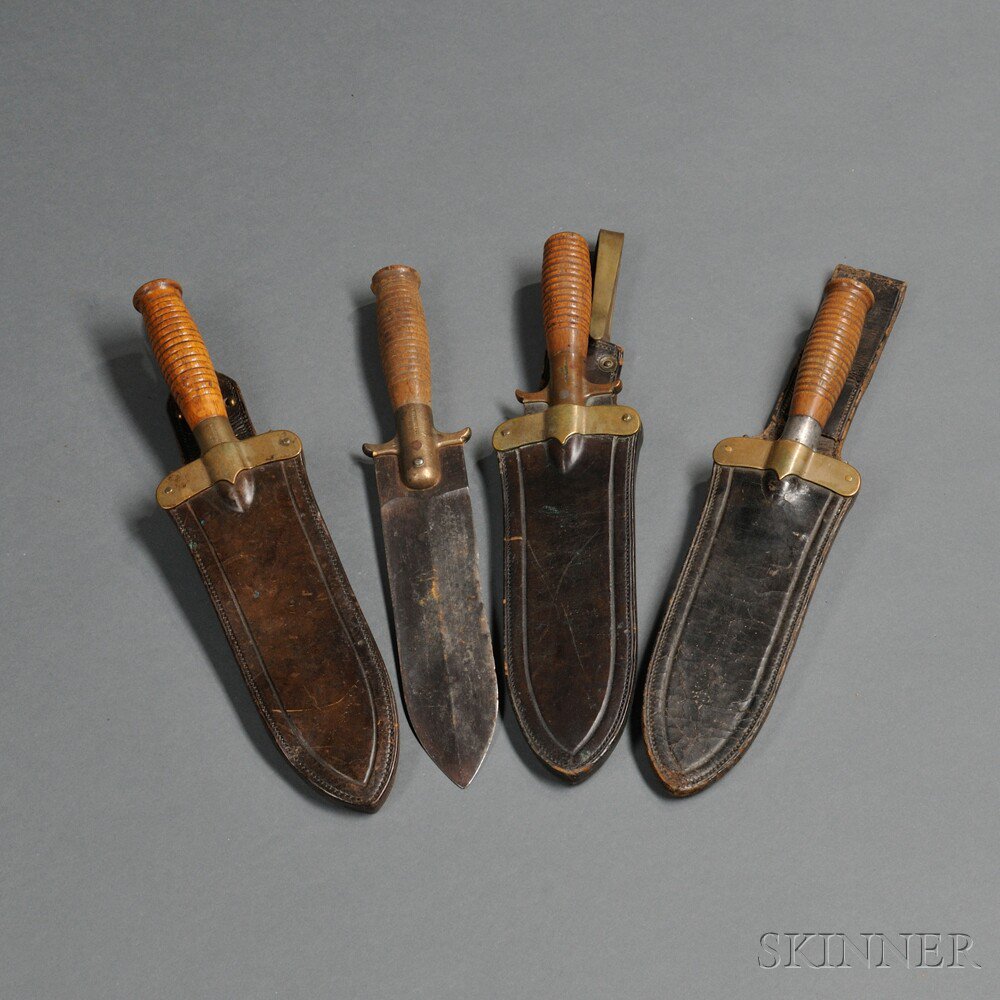 Appraisal: Four Springfield Armory Model Hunting Knives three hunting knives with