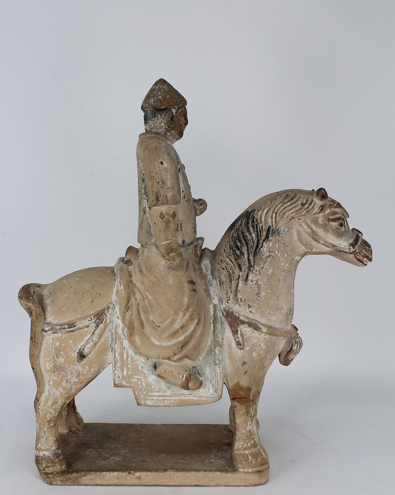 Appraisal: Chinese Tang Style Ceramic Rider and Horse Chinese Tang Style