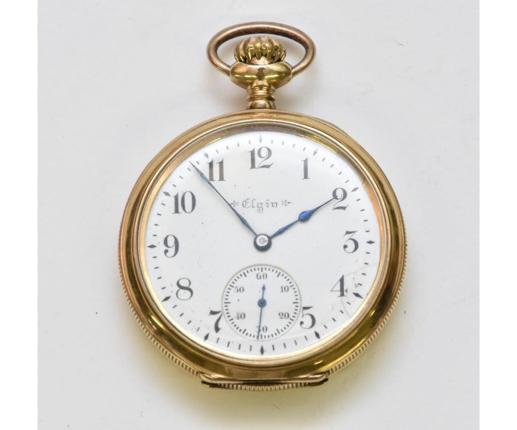 Appraisal: Elgin k gold jewel open face pocket watch dia