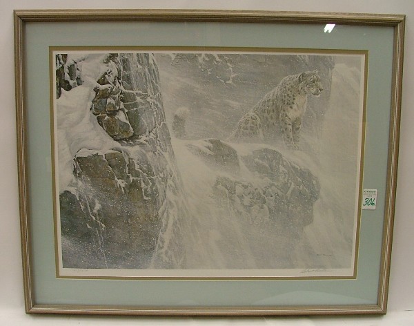 Appraisal: ROBERT BATEMAN OFF-SET COLOR LITHOGRAPH Canadian born titled Snow Leopard