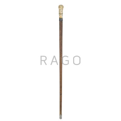 Appraisal: ENGLISH TH C CANE Pique decoration with Malacca shaft and