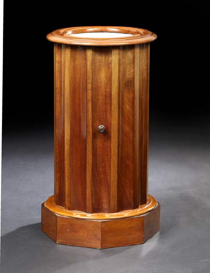 Appraisal: Biedermeier Mahogany and Marble-Top Bedside Cabinet mid- th century the