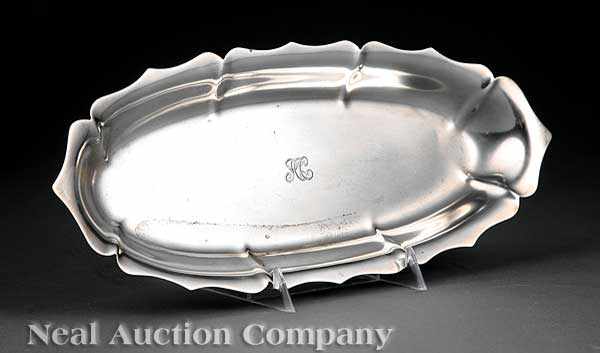 Appraisal: A Tiffany Sterling Silver Celery Dish oval lobed form with