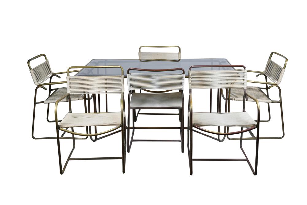 Appraisal: WALTER LAMB PATIO SETcomprising a table and six chairs Condition