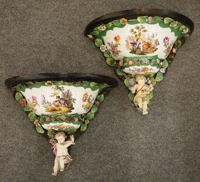 Appraisal: Pr German figural brackets A pair of late th century