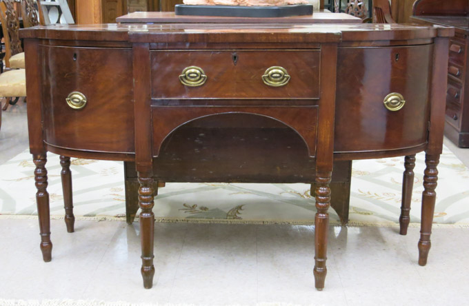 Appraisal: FEDERAL PERIOD MAHOGANY SIDEBOARD American early th century centering a