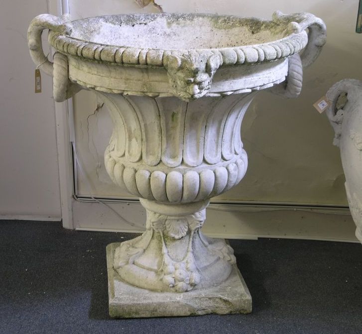 Appraisal: A large moulded concrete garden urn in neo classical style