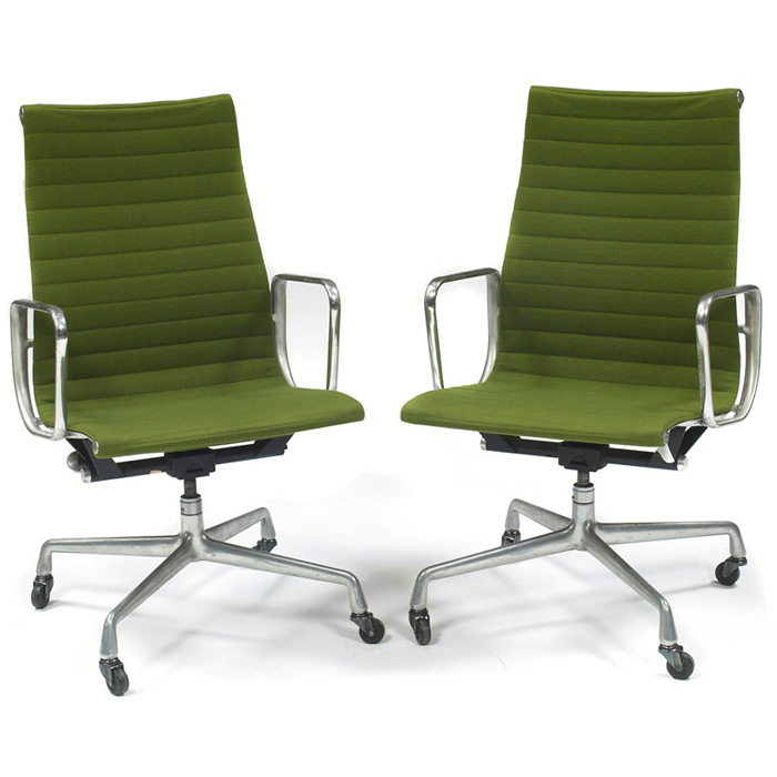 Appraisal: Charles and Ray Eames Aluminum Group chairs pair by Herman