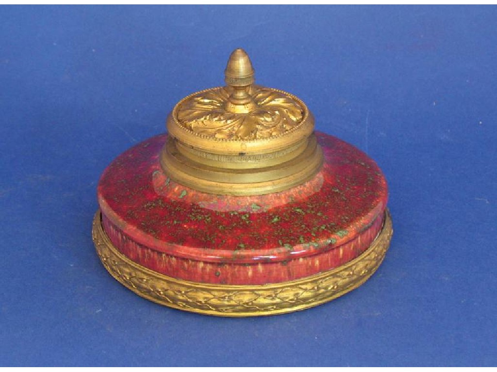 Appraisal: A SEVRES ENCRIER AND COVER with a Chinese inspired burnt