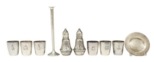 Appraisal: lot of Sterling and silver tableware including German silver hammered