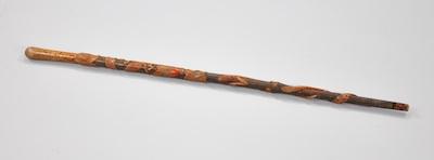 Appraisal: A Carved Wood Folk Art Walking Stick The deeply carved