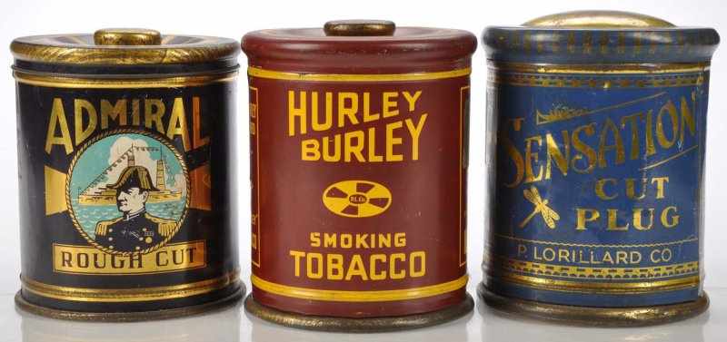 Appraisal: Lot of Upright Smoking Tobacco Tins Description Lot Includes Admiral