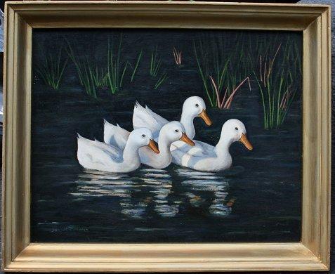 Appraisal: MOORE Benson Bond American Ducks Oil Board '' x ''