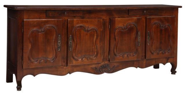 Appraisal: French Louis XV style walnut sideboard th c two frieze