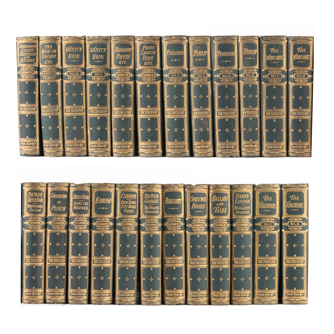 Appraisal: Thackeray-Works of vols in original green decorated cloth Condition Average