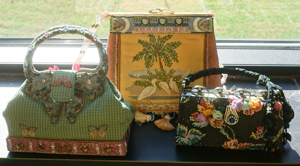 Appraisal: Three Mary Frances Hand-Beaded and Embellished Handbags