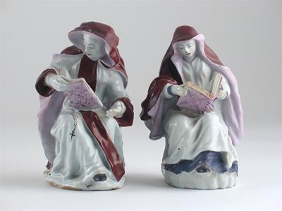 Appraisal: A pair of Longton Hall figures of an abbess and