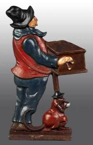 Appraisal: Cast Iron Monkey Organ Grinder Doorstop Description Double-sided solid casting