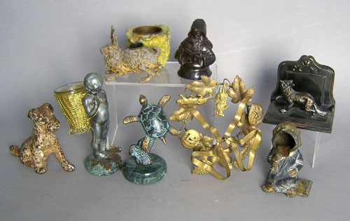 Appraisal: Group of cast metal desk accessories