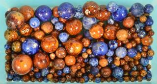 Appraisal: Lot of Blue and Brown Glazed Pottery Marbles Lot of