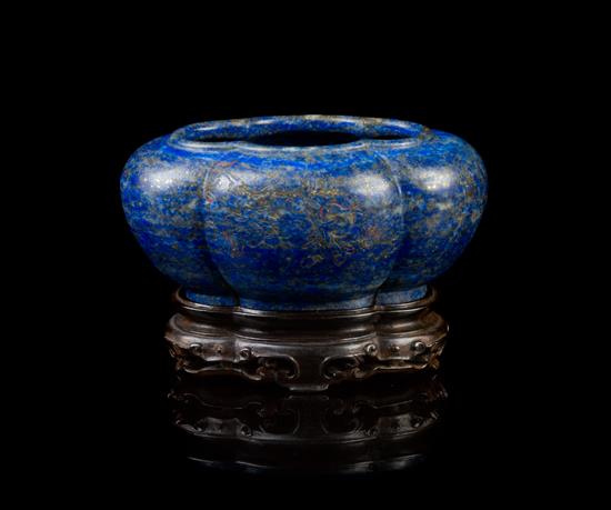 Appraisal: Sale Lot A Chinese Imperial Lapis Lazuli Brush Washer th