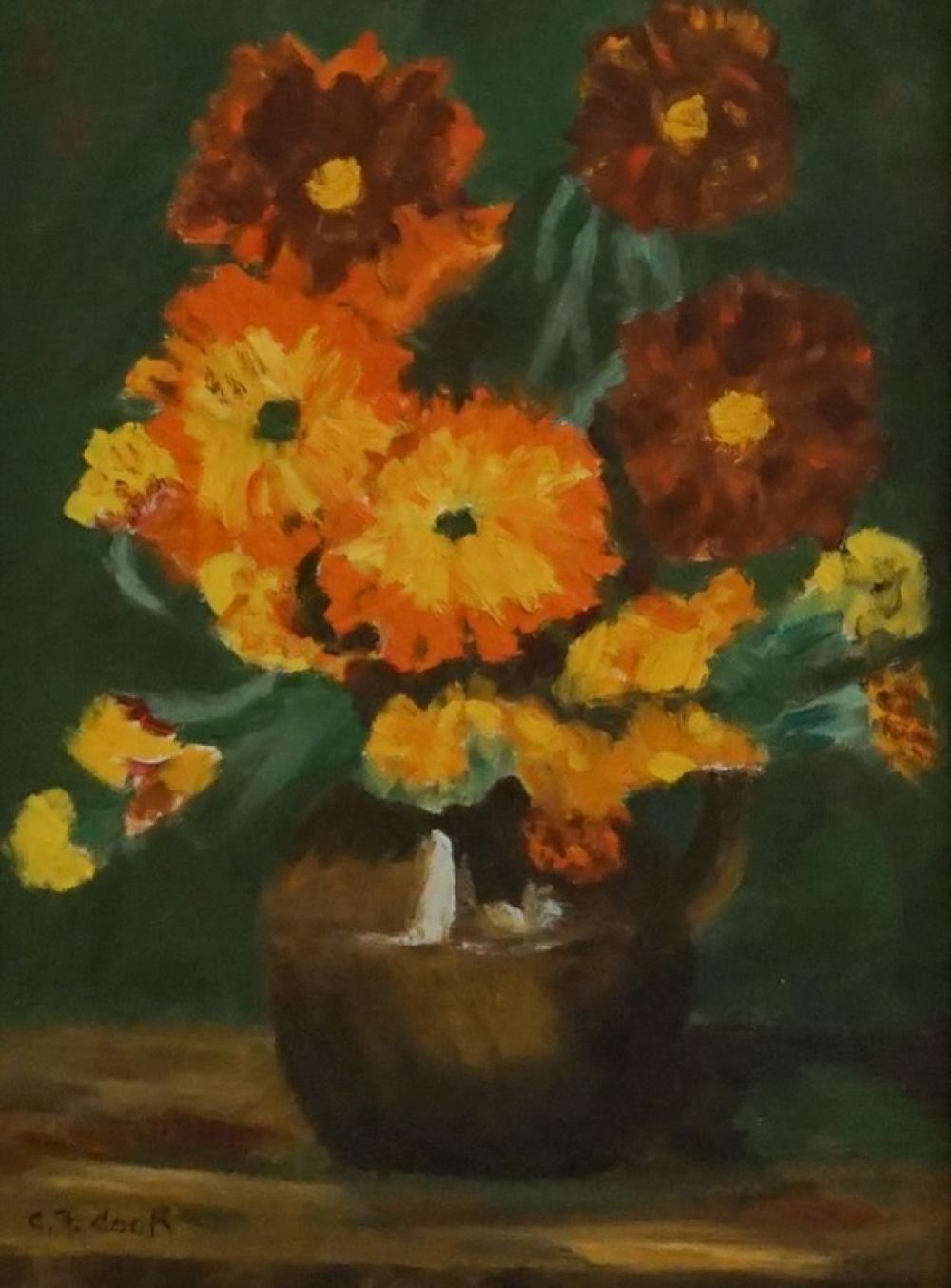 Appraisal: Charles F Cook Still Life of a Vase of Flowers