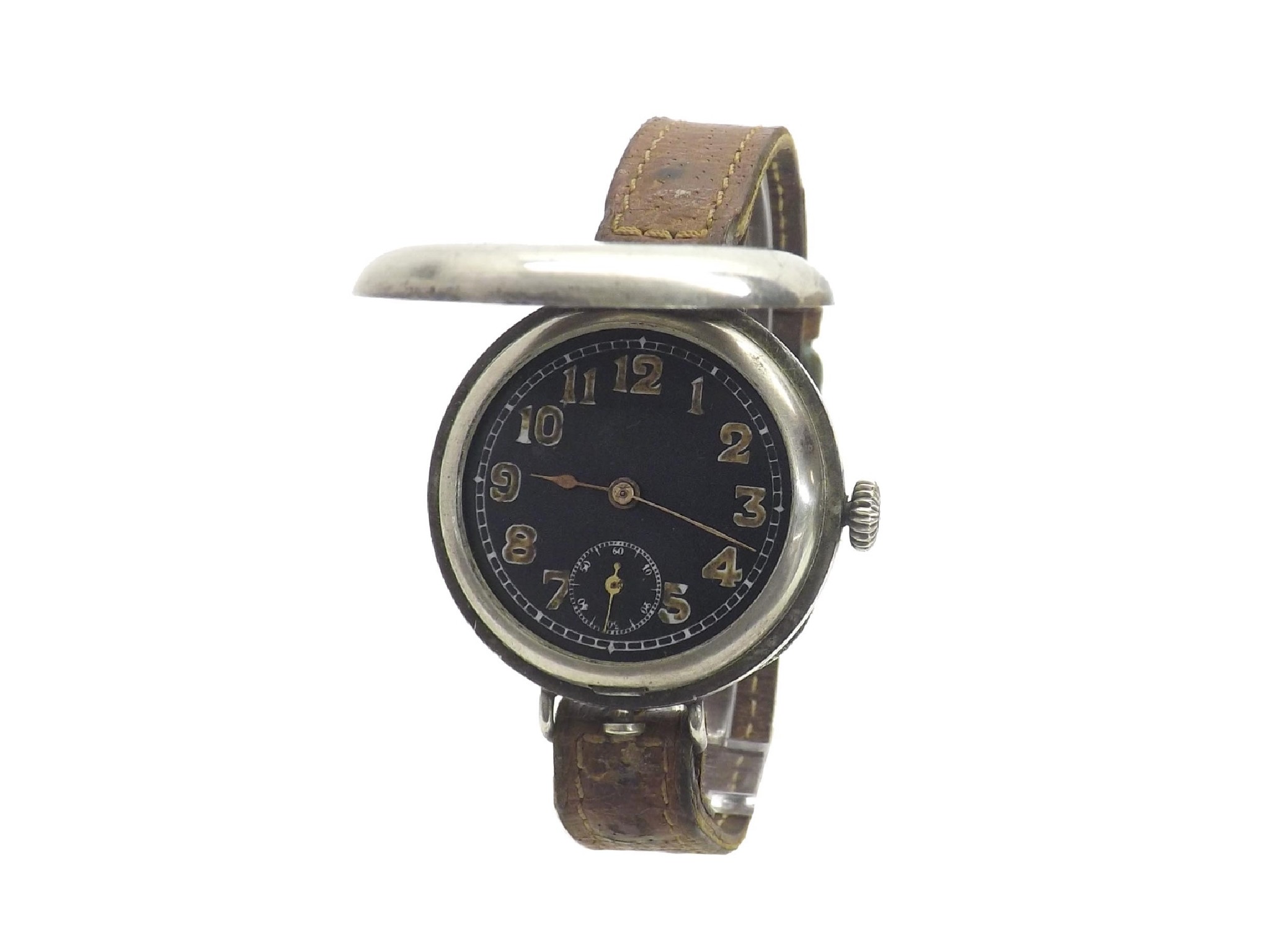 Appraisal: Swiss silver lever wire lug hunter gentleman's wristwatch import hallmarks