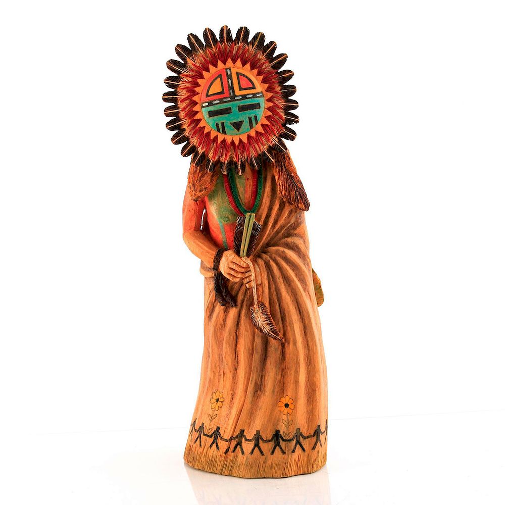 Appraisal: NATIVE AMERICAN SUNFACE KACHINA DOLL Hand carved and hand painted