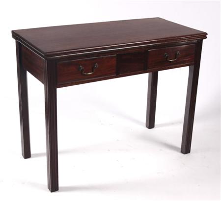 Appraisal: A th century mahogany fold over tea table the moulded