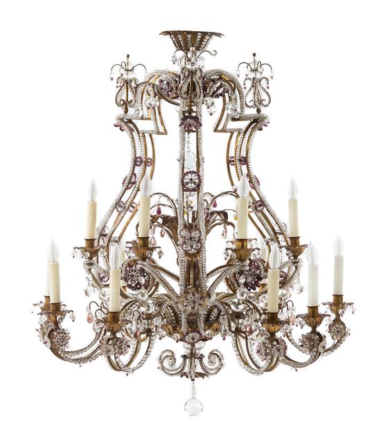 Appraisal: Sale Lot A Swedish Gilt Metal Fifteen-Light Chandelier style of