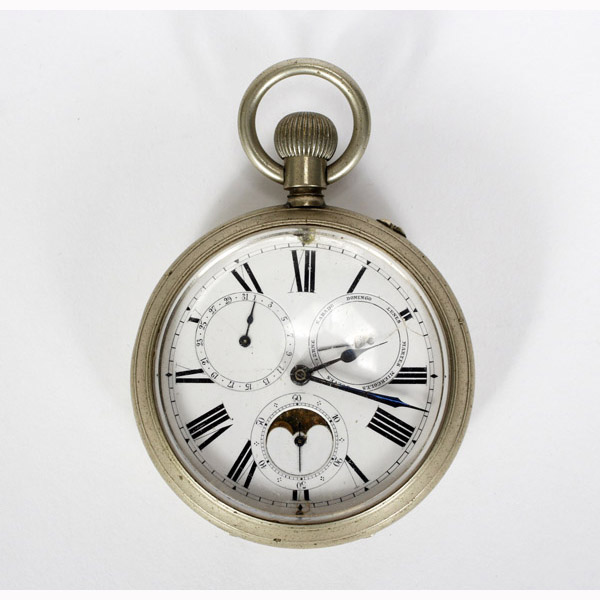 Appraisal: Railway Regulator nickel plated railroad pocket watch Working condition unknown