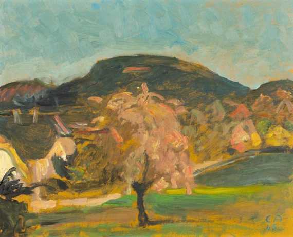 Appraisal: AMIET CUNO Solothurn - Oschwand Landscape with tree Oil on