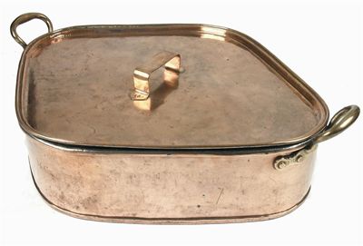 Appraisal: A th century copper turbot pan and cover of rhombus