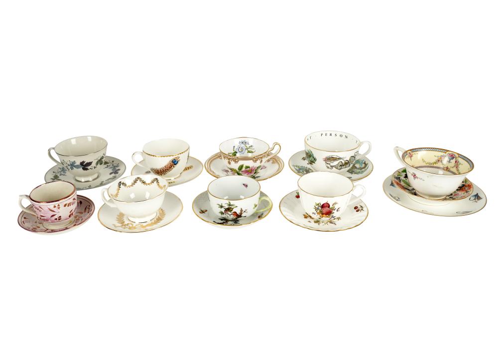 Appraisal: GROUP OF ASSORTED PORCELAIN CUPS SAUCERScomprising saucers ranging from to