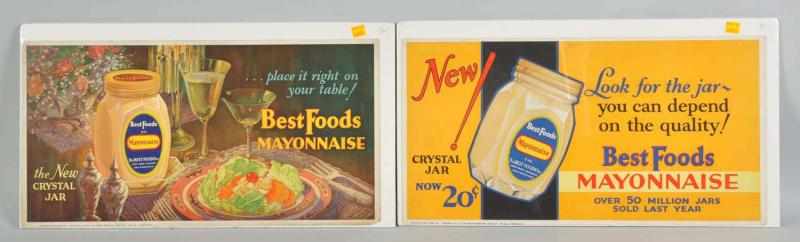 Appraisal: Lot of Cardboard Best Foods Advertising Signs Condition Near Mint