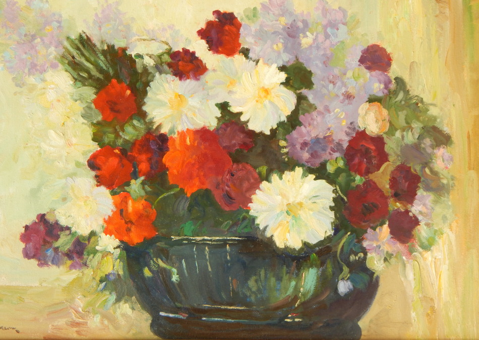 Appraisal: Gordon Clifford Barlow - Floral still life oil on canvas