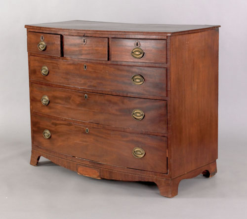 Appraisal: George III mahogany bowfront chest of drawers late th c