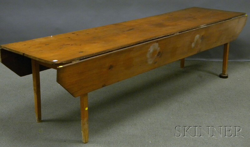 Appraisal: Pine and Maple Drop-leaf Harvest Table ht lg wd leaf