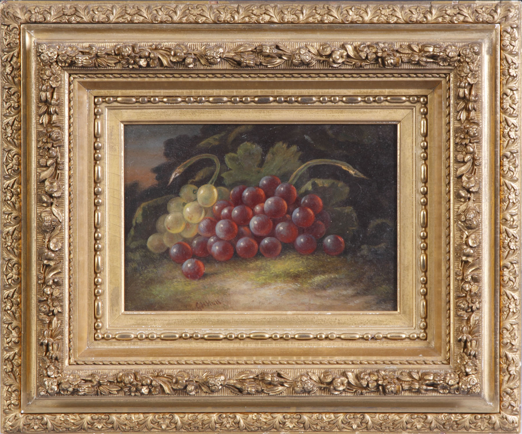 Appraisal: George Henry Hall American - Still life of grapes Sgn