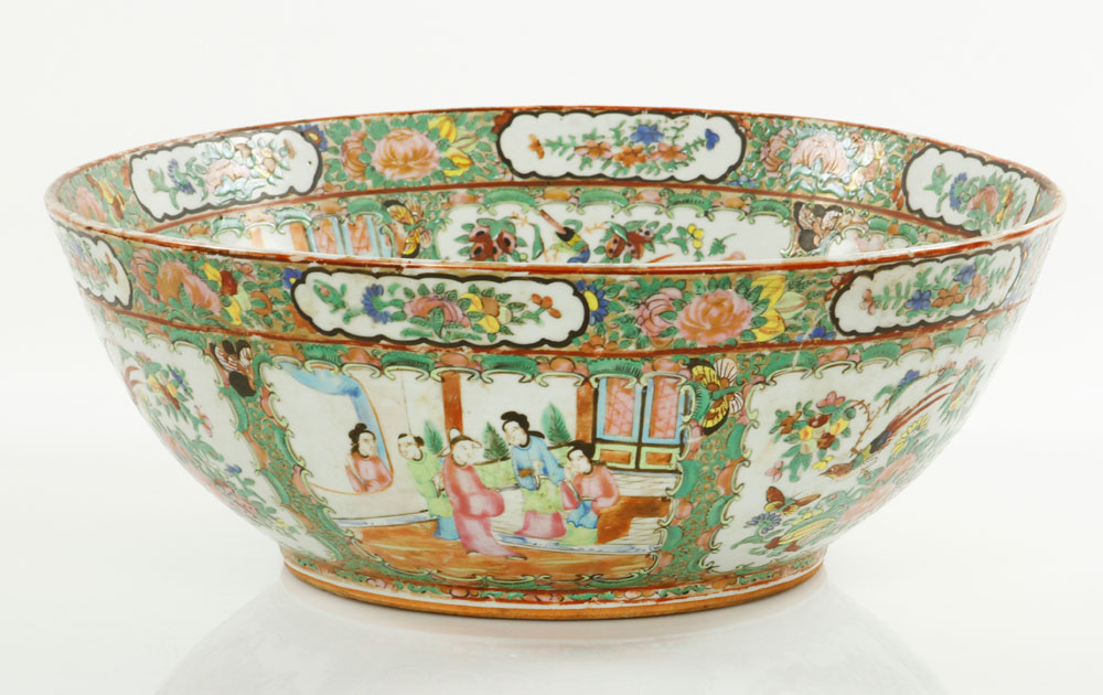 Appraisal: - th C Rose Medallion Bowl Rose medallion porcelain bowl