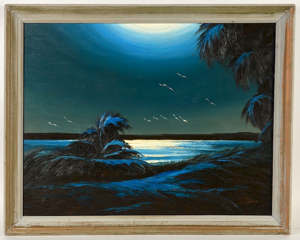 Appraisal: James Gibson Florida Highwaymen Oil Painting James Gibson American th