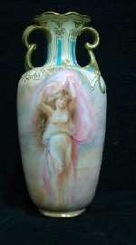 Appraisal: A Royal Doulton twin handled vase with Art Nouveau scrolling