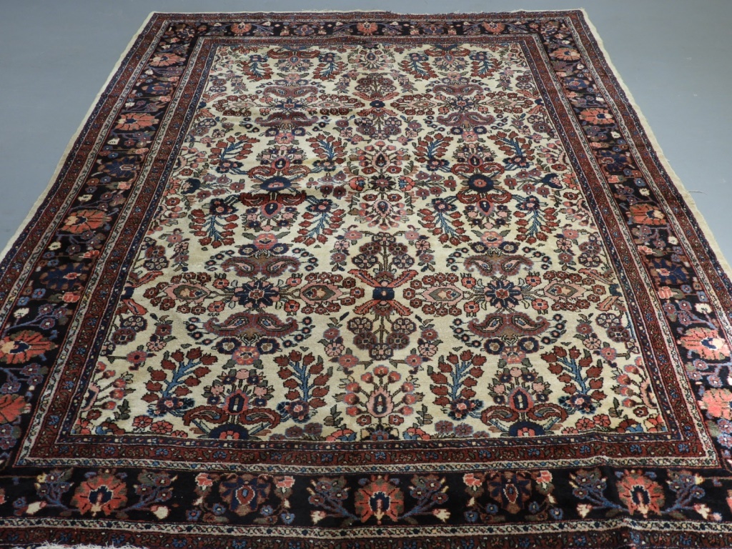 Appraisal: ORIENTAL PERSIAN IVORY HERIZ ROOM SIZE CARPET RUG Persia th