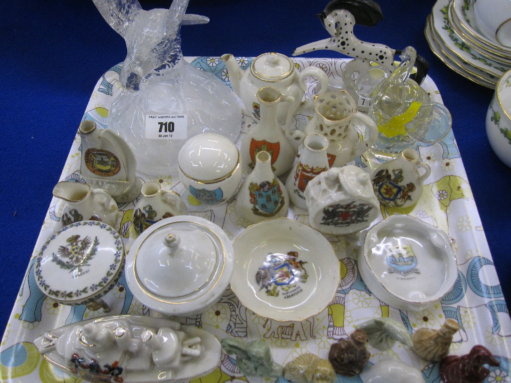 Appraisal: Tray lot to include USSR horse figure crested ware wade