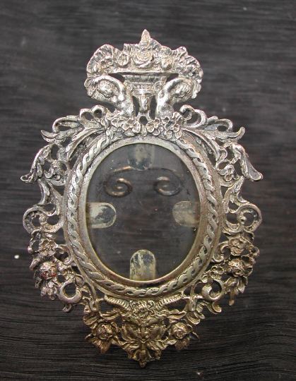 Appraisal: Diminutive Continental -Standard Silver Oval Photograph Frame first quarter th