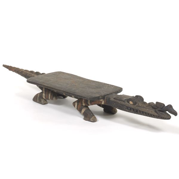 Appraisal: PAPUA NEW GUINEA ALLIGATOR ORATOR STOOL x x Carved wood