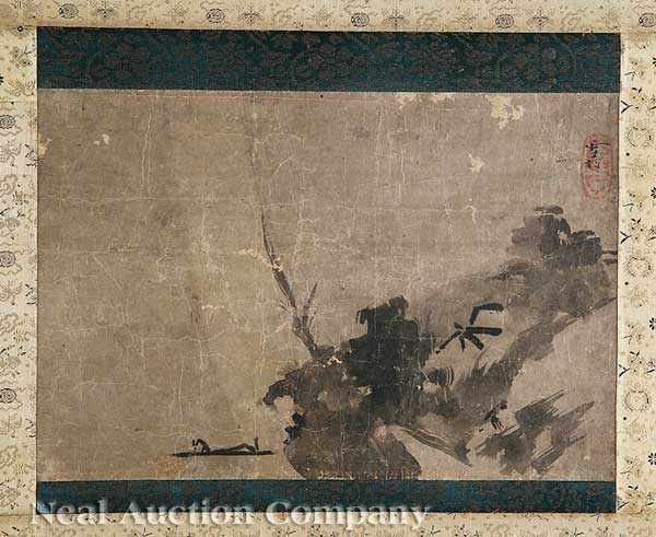 Appraisal: Asian School th th c or earlier Landscape with Boat